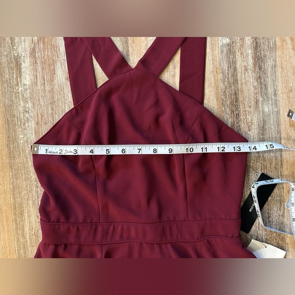 Lulu's Burgundy Dress with Halter Neck and Swing Skirt, Size Small, NWT - Picture 14 of 15